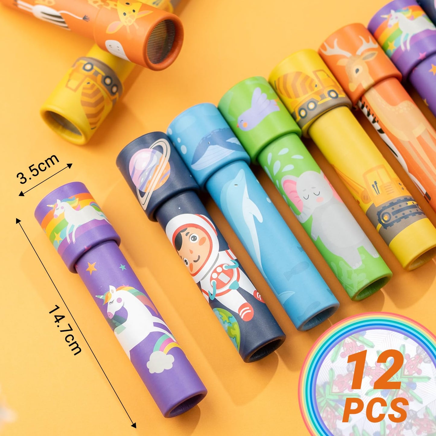 iKeelo Paper Classic Kaleidoscope 12PCS, Return Gifts for Kids Birthday, Retro Educational Kaleidoscopes Toy, Party Favor, Gift Bag Filler, School Carnival Prize and Stocking Fillers