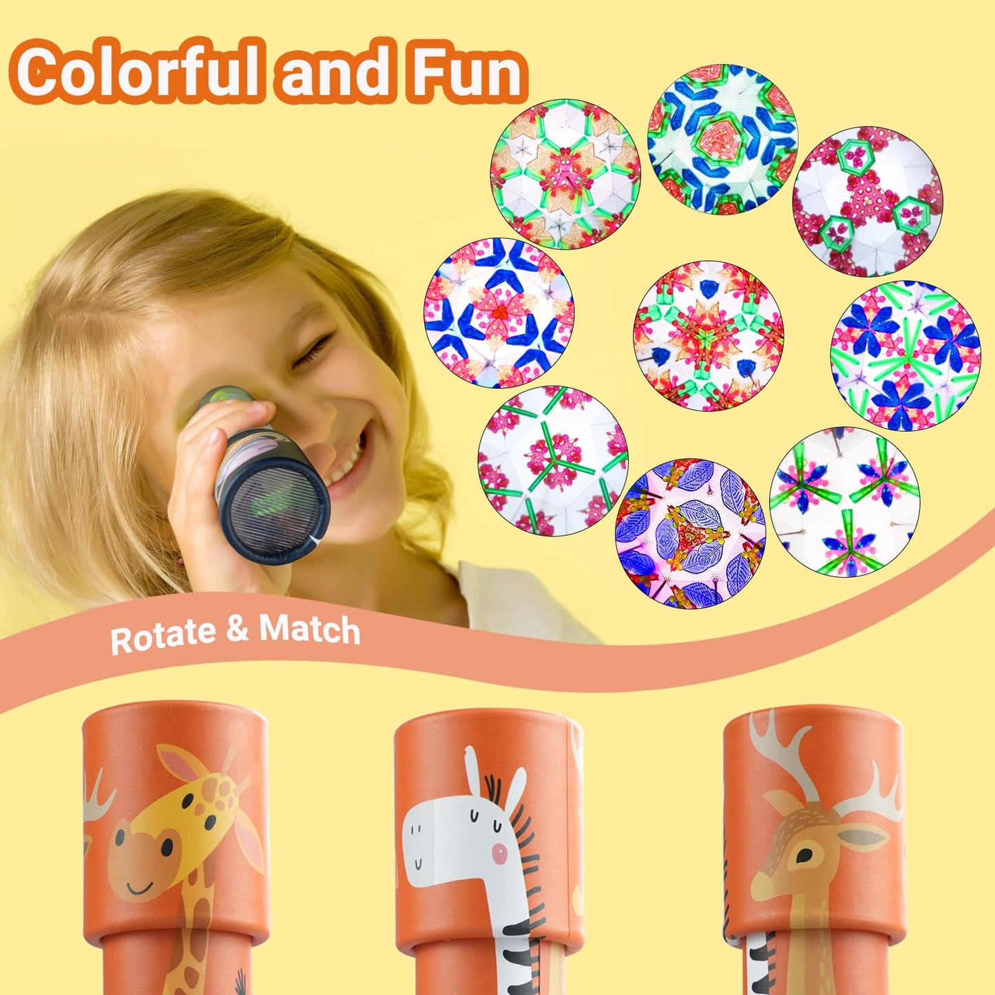 iKeelo Paper Classic Kaleidoscope 12PCS, Return Gifts for Kids Birthday, Retro Educational Kaleidoscopes Toy, Party Favor, Gift Bag Filler, School Carnival Prize and Stocking Fillers