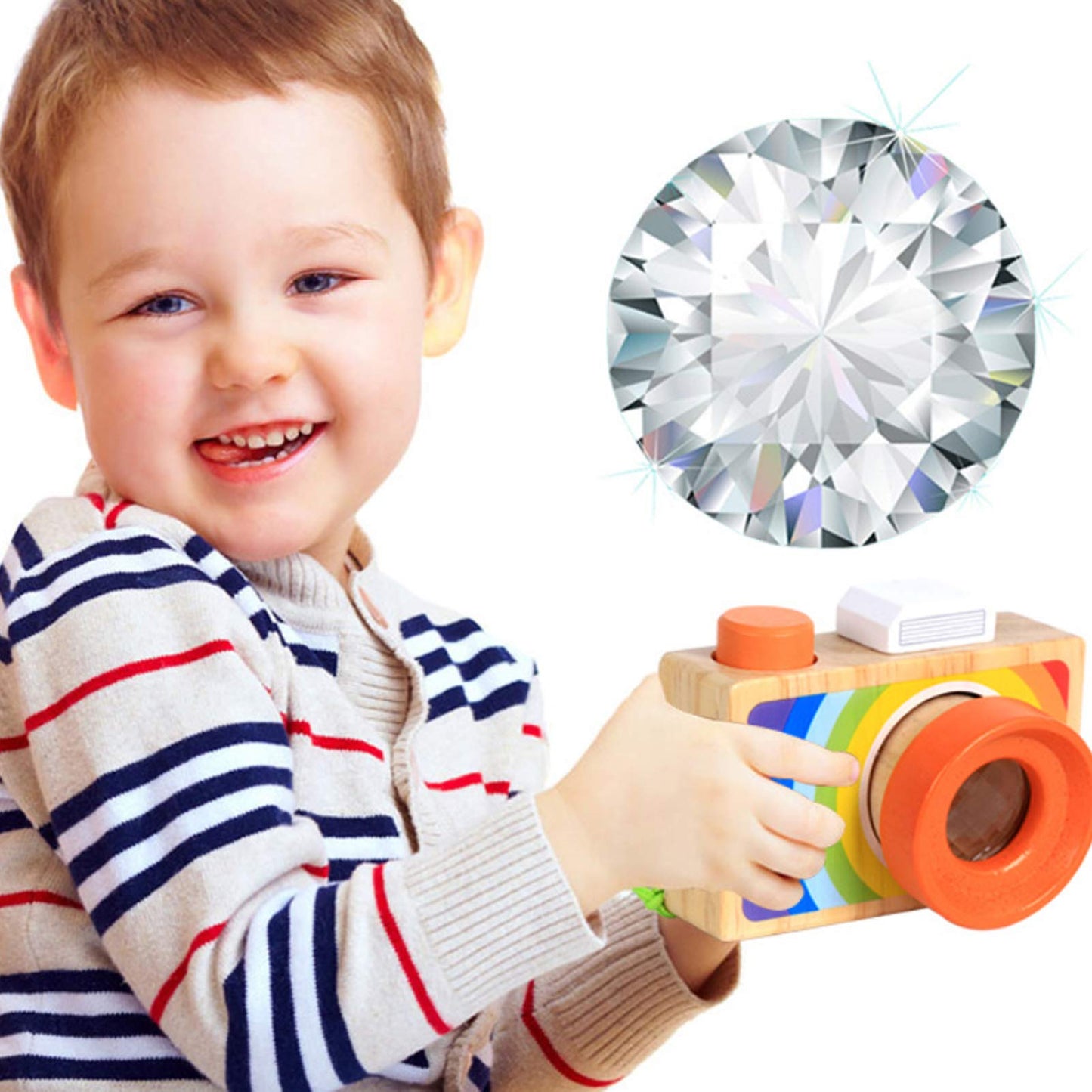 iKeelo Toy Camera, Magical Wooden Camera Kaleidoscope Toy, Classic Game Educational Camera Toys, Best Birthday Gift