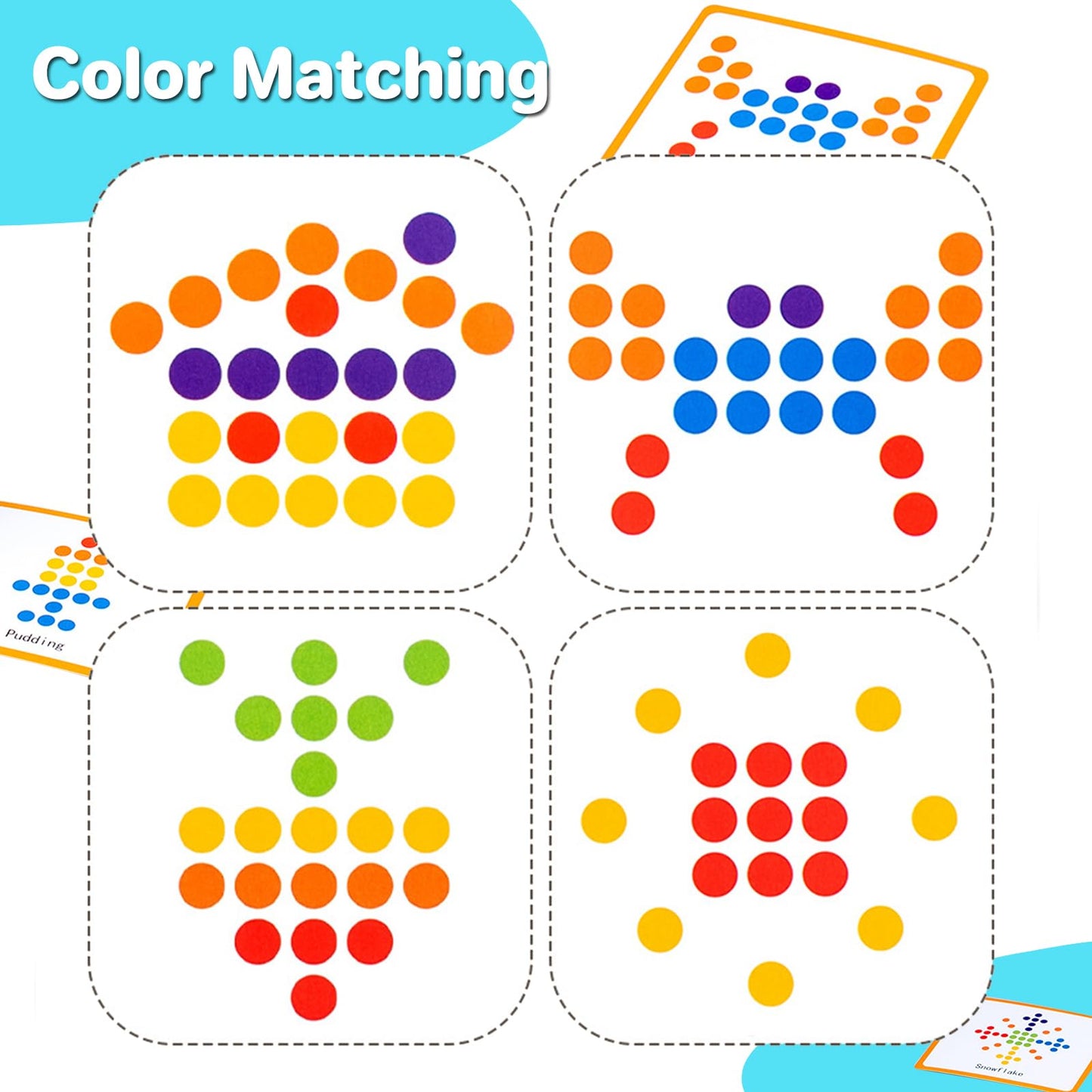 iKeelo Stacking Cups for Party Game, Color Sorting Toys with 60PCS Wooden Coins Color Matching Game Montessori Toys for 3 4 5 Years Old