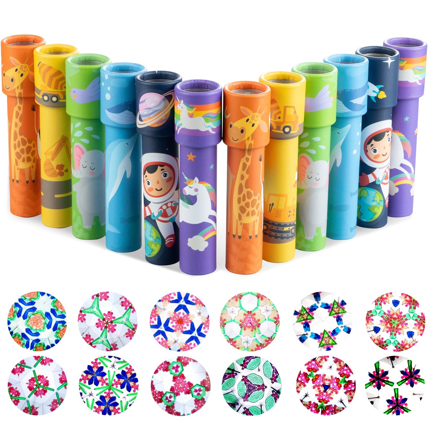 iKeelo Paper Classic Kaleidoscope 12PCS, Return Gifts for Kids Birthday, Retro Educational Kaleidoscopes Toy, Party Favor, Gift Bag Filler, School Carnival Prize and Stocking Fillers