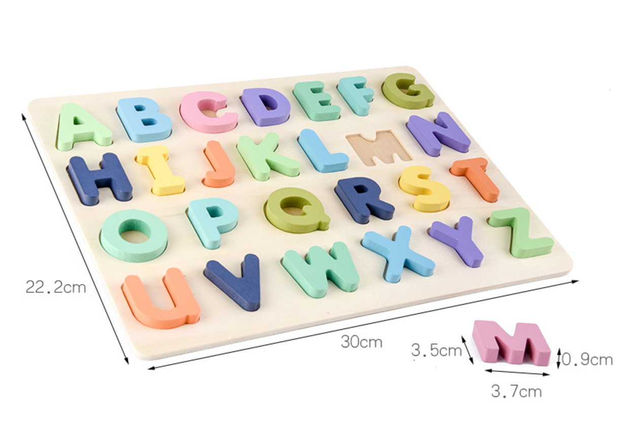 iKeelo Alphabet learning toy, Wooden ABC Learning Puzzles Toys, Preschool Educational for Girls Boys