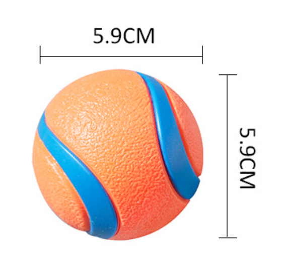iKeelo dog ball toy, made of durable rubber, 2.3" in diameter and best suits dogs weighing 20-60lbs