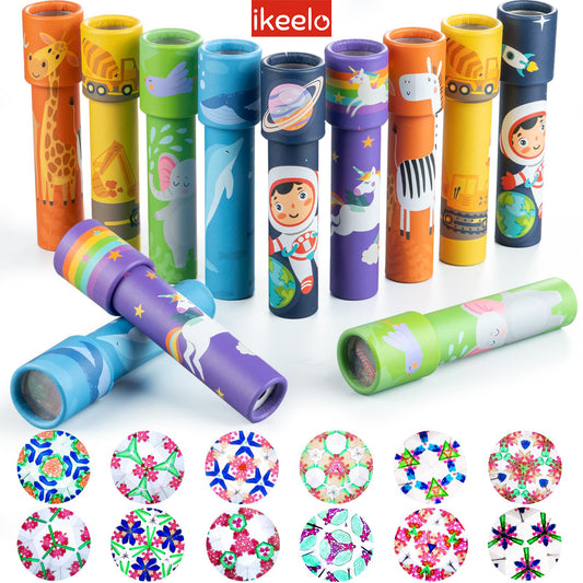 iKeelo Paper Classic Kaleidoscope 12PCS, Return Gifts for Kids Birthday, Retro Educational Kaleidoscopes Toy, Party Favor, Gift Bag Filler, School Carnival Prize and Stocking Fillers