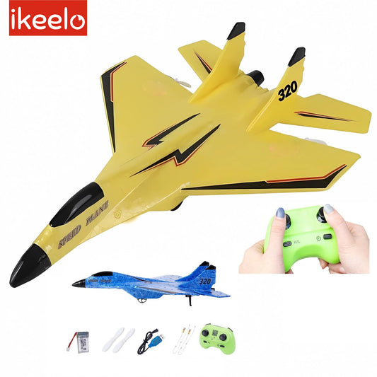 iKeelo Remote Control Airplane Toy, RC Plane Remote Control 2CH 2.4Ghz RC Plane with Lights, Remote Control Airplanes Foam RC Fighter Airlane Jet for Adults Kids