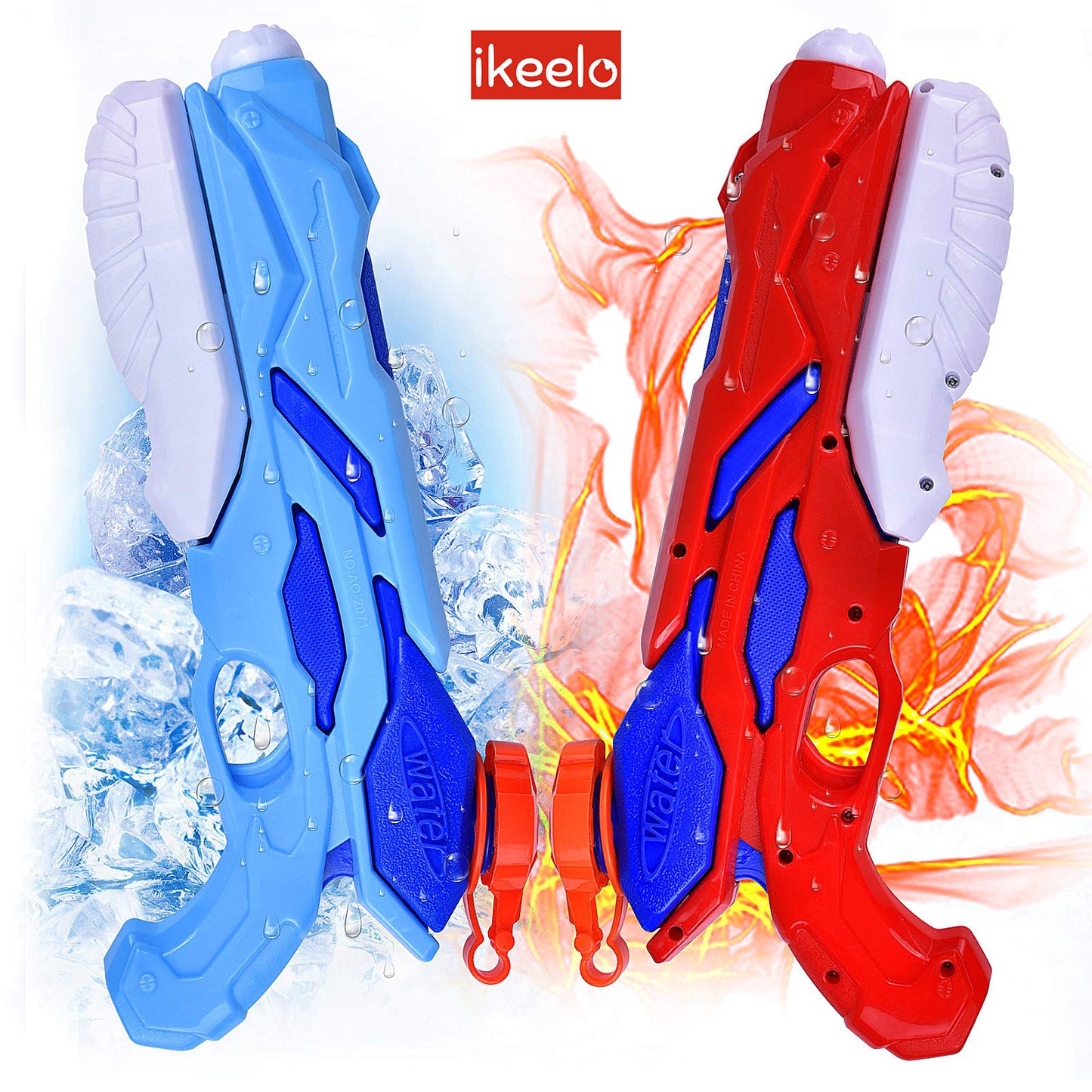 iKeelo Water Guns, 2 Pack 300CC Super Squirt Guns Reach 32FT, Water Soaker Blaster for Boys Girls, Water Fighting Play Toys for Outdoor, Swimming Pool and Beach