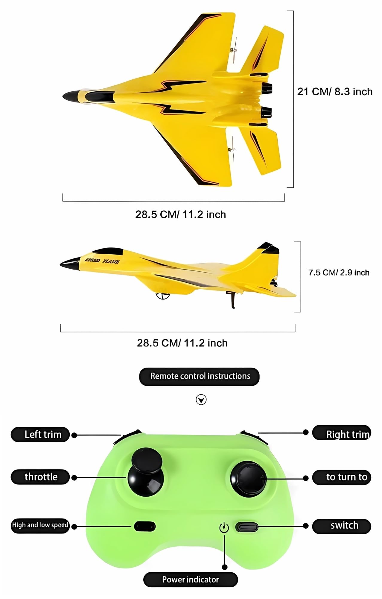 iKeelo Remote Control Airplane Toy, RC Plane Remote Control 2CH 2.4Ghz RC Plane with Lights, Remote Control Airplanes Foam RC Fighter Airlane Jet for Adults Kids